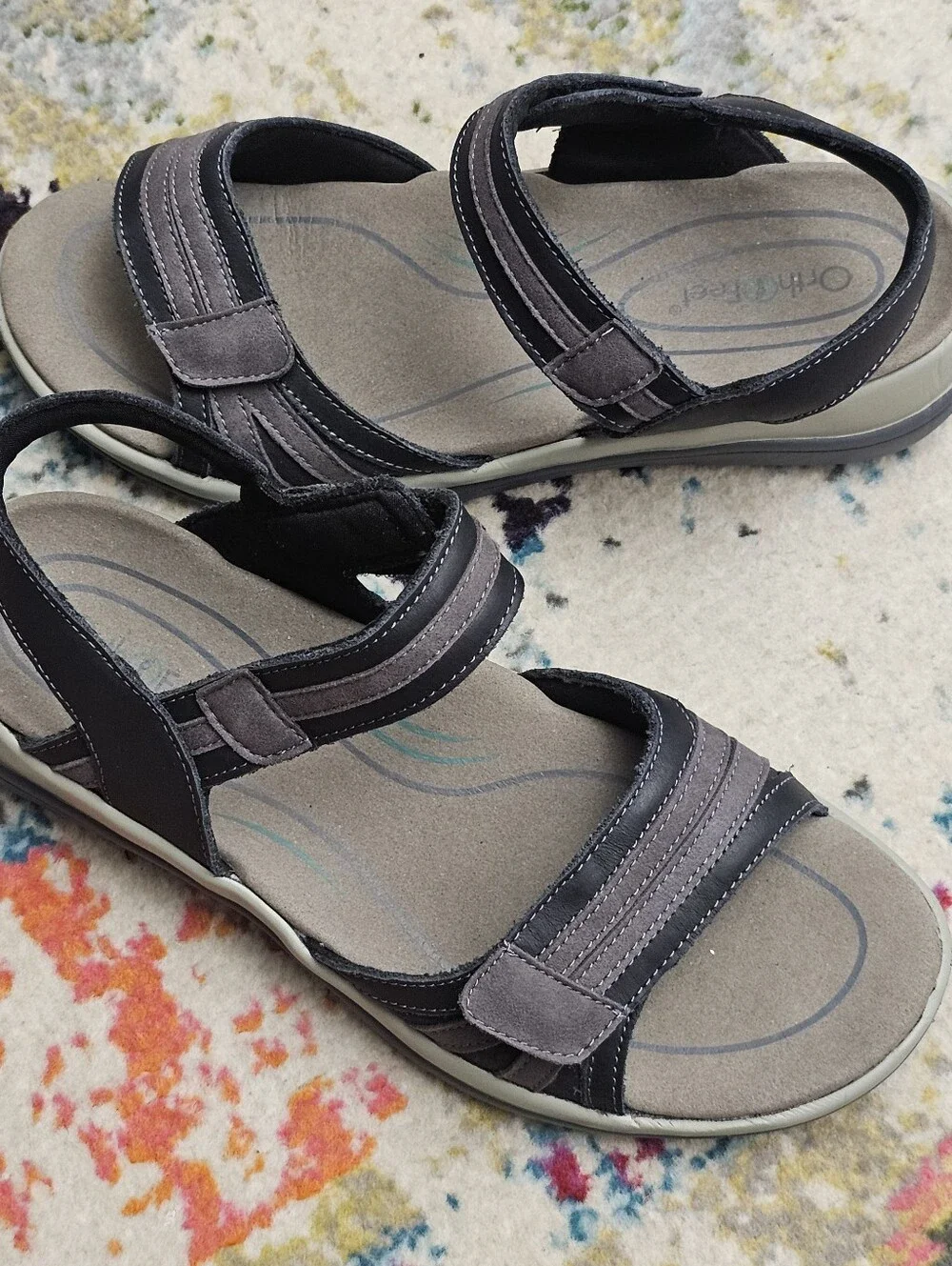 Orthofeet Paloma 937 Womens Sandals 10 D WIDE Hook & Loop Strappy Beach